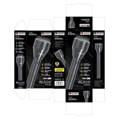 Expert Rechargeable LED Torch Light EX-1101 Black
