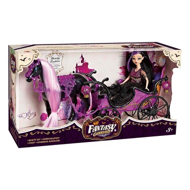 Fantasy Carriage Electric Horse with Doll and Cart Bucket Beauty Set