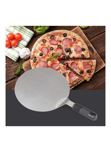 Round Stainless Steel Pizza Transfer Shovel Pizza Peel Bakers Paddle Tray Oven Cake Blade multicolor 53*53*53cm