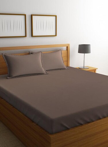 New York Percale Duvet Cover Cotton Brown