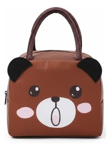 Panda Smile Brown Large Capacity Insulated Lunch Bag   Waterproof &amp; Stain-Resistant Meal Tote with Advanced Temperature Retention   Durable Polyester Lunch Bag for Office &amp; School