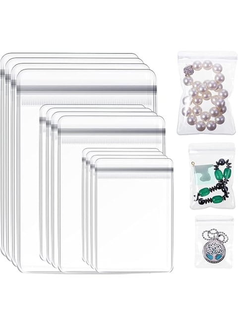 Jewelry Bag, Self Seal Plastic Zipper Bag, Clear PVC Rings Earrings Packing Storage Pouch, Jewelry Transparent Lock Bags for Holding Jewelries, 2 x 2.8 inch, 2.8 x 4 inch, 3.5 x 5 inch (80Pieces)