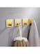 LACKINGONE Towel Hooks Self-Adhesive Gold Hooks No Drilling Adhesive Hooks Made of Space Aluminium, Rustproof, Waterproof, Super Load Capacity (Pack of 4)
