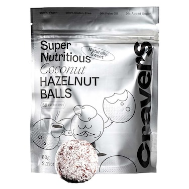 Cravers Super Nutritious Energy Bites Coconut Hazelnut Balls 60g