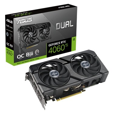ASUS Dual NVIDIA GeForce RTX 4060 Ti EVO OC Edition 8GB GDDR6 Gaming Graphics Card