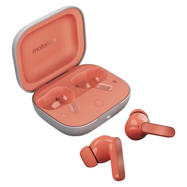 Motorola Moto Buds Truly Wireless Bluetooth In-Ear Earbuds Coral Peach