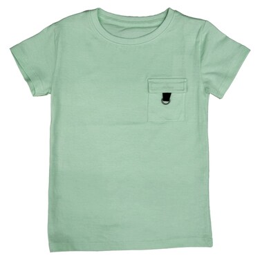 La Collection Cargo Basic T-Shirt for Boys, Green, 13 to 14 Years