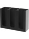 KOTEMON Cup and Lid Holder, 3 Compartment, Disposable Coffee Cup Dispenser Cup Storage Organizer, Black Acrylic