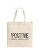 Spoil Your Wall Positive Mind Vibes Life Quotes Tote Bag, Natural Shopping Bag, 38x42cm Reusable Jute Bag