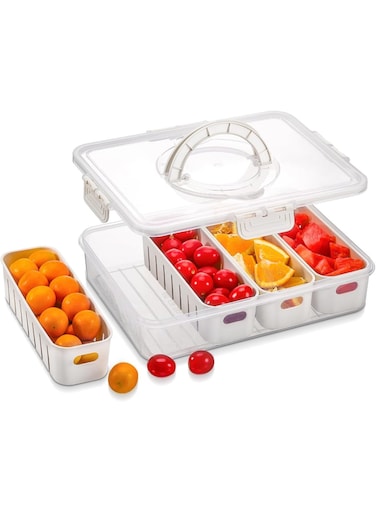 Airtight Food Storage Containers, Large Capacity Refrigerator Organizers with Removable Colanders, Drainable Fruit and Vegetable Keepers for Snacks, Salads, Meal Prep, Kitchen Organization