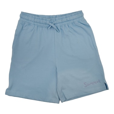 La Collection Summer Embroidered Shorts for Girls, Blue, 7-8 Years+