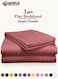 3 Piece Luxury Maroon Striped Bed Sheet Set with 1 Flat Sheet and 2 Pillowcases for Hotel and Home Crafted from Ultra Soft and Breathable Microfiber for Year-Round Comfort, (Single/Double)