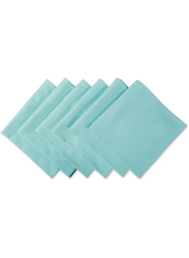 DII Solid Napkin Set Collection, 20x20, Aqua, 6 Piece