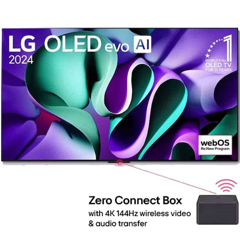 LG OLED evo AI M4 True Wireless TV 97 Inch with 4K 120 Hz Video &amp; Audio Transfer