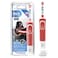 Oral-B Star Wars Themed Rechargeable Kids Extra Soft Electric Toothbrush D100SW Red, 3 Years+ with Sugar Free Toothpaste, 75ml