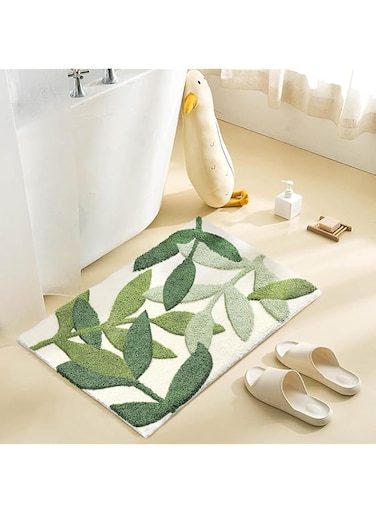 Extra Soft Absorbent Bath Mat, Thick Fluffy Bath Carpet, Non-slip Bathroom Rug, Green Shaggy Shower Mat, 40 * 60cm Cute Shower Rug for Bedroom, Sink and Shower, Machine Washable (Style 3)