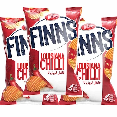 Tiffany Finns Crinkled Louisiana Chilli Potato Chips, 170g Pack of 3