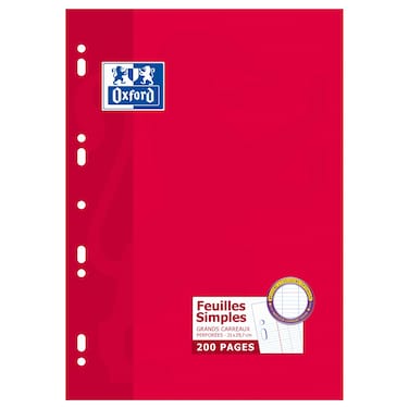 أكسفورد دفتر الملاحظات مثقب بأوراق مفردة بحجم A4 21x29.7 سم 200 صفحة