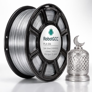 Silk Silver PLA Filament 1.75mm 1KG for 3D Printer PLA Silk FDM Printing Material ±0.02mm Accuracy Glossy Metallic Finish Smooth Extrusion Low Warping Filament