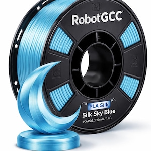 Silk Sky Blue PLA Filament 1.75mm 1KG for 3D Printer PLA Silk FDM Printing Material ±0.02mm Accuracy Glossy Finish Smooth Extrusion Low Warping Filament