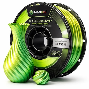 PLA 1.75mm 3D Printer Filament Stone Texture Sandstone Rock Color 1KG   Marble Effect PLA Filament   FDM Printing Material (Yellow &amp; Green أصفر وأخضر)