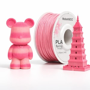 Spring PLA Four Seasons Filament 1.75mm 1KG for 3D Printer Multi Color PLA FDM Printing Material ±0.02mm Accuracy Smooth Extrusion Glossy Gradient Filament