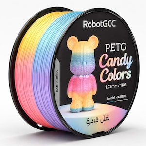 Candy Colors PLA Filament 1.75mm 1KG for 3D Printer Multi Color Rainbow PLA Printing Material ±0.02mm Accuracy Smooth Extrusion Low Warping FDM Filament for STEM Models DIY Projects