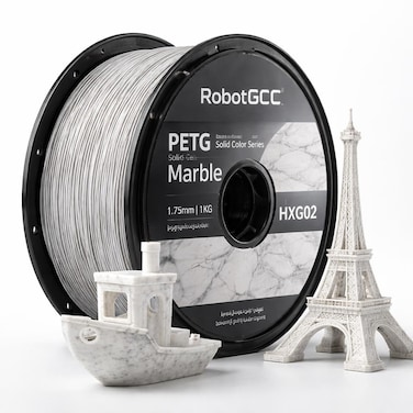 خيط PETG من الرخام 1.75 مم 1KG للطابعة ثلاثية الأبعاد   مادة طباعة PETG لتأثير الحجر ±0.02 مم دقة   خيط FDM بثق سلس قوي ومتين منخفض التشوه لمشاريع النماذج اليدوية