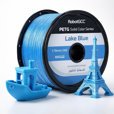 ليك بلو PETG فيلامنت 1.75مم 1KG للطابعة ثلاثية الأبعاد   مادة طباعة PETG باللون الصلب ±دقة 0.02 مم   خيط FDM بثقل سلس قوي ومتين منخفض التشوه لنماذج STEM مشاريع DIY