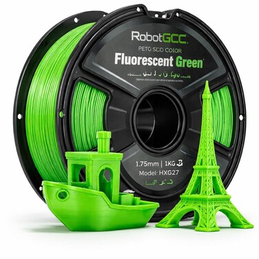 Fluorescent Green PETG Filament 1.75mm 1KG for 3D Printer   Solid Color PETG Printing Material &plusmn;0.02mm Accuracy   Smooth Extrusion Strong Durable Low Warping FDM Filament for STEM Models DIY Projects