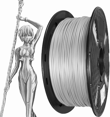 طابعة ثلاثية الأبعاد PLA 1.75مم حجر، نسيج حجر الرمل، لون حجر رملي 1KG   خيط PLA بتأثير الرخام   مادة طباعة FDM (حرير PLA فضي لامع)