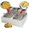 Tradeo Electric Deep Fryer Dual Tank Stainless Steel Commercial Fast Food Frying Machine