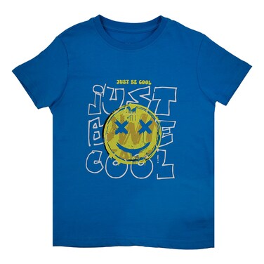 La Collection Basic Graphic Printed T-Shirt for Boys, Dark Blue, 5-6 Years