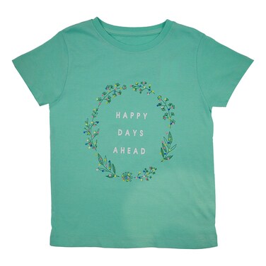 La Collection Graphic Thematic T-Shirt for Girls, Green, 9-10 Years