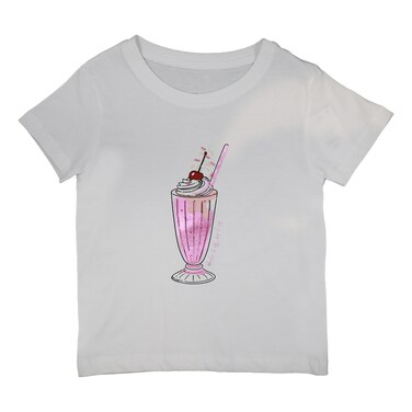 لا كوليكشن بيسيك غرافيك ثيماتيك تي شيرت مطبوع للبنات - أبيض 7-8 سنوات