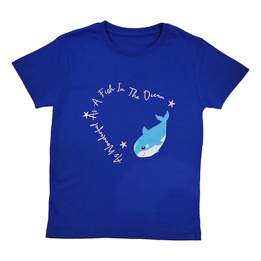 La Collection Graphic Thematic T-Shirt for Girls, Dark Blue, 7-8 Years