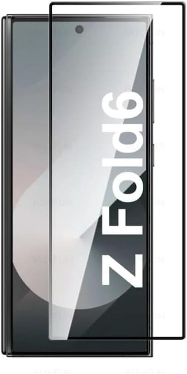 Muzz Tempered Glass for Samsung Galaxy Z Fold 6 5G Screen Protector Edge to Edge with Full Glue Curved Edge Full Screen Coverage Samsung Galaxy Z Fold6 5G - Black