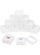 Azonee Mini Square Acrylic Jewelry Box, 36 Pack Gemstone Display Box Container with Clear Top Lids and Sponge for Festival Gems, Coins，Jewelry Packing, White