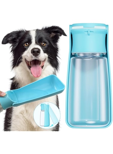 FORWH Portable Dog Water Bottle Dispenser [Leak Proof &amp; Foldable] Dog Travel Water Bottle Bowl Accessories for Puppy Small Medium Large Dogs Pet Water Bottles for Dogs Walking Outdoor Hiking 19OZ
