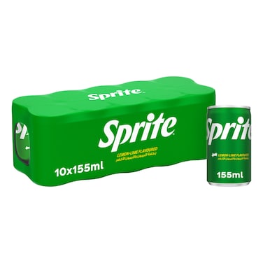 Sprite Lemon-Lime Flavoured Soft Drink Can 155ml Pack of 10