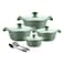 Prestige Essentials Granite Cookware Set Green 10 PCS