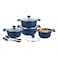 Prestige Essentials Granite Cookware Set Deep Blue 10 PCS