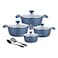 Prestige Essentials Granite Cookware Set Deep Blue 10 PCS