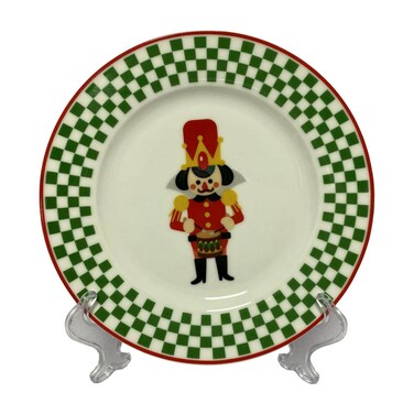 طبق سيراميك ملون مطبوع مع حامل