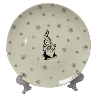 New Bone China Christmas Gnome Designed Dessert Plate 20cm