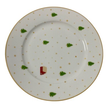 نيو باون تشاينا طبق للحلوى من الخزف الصيني بتصميم شجرة عيد الميلاد مقاس 19 سم
