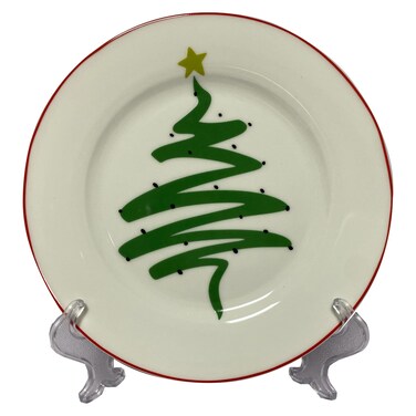 New Bone China Christmas Tree Designed Dessert Plate 19cm