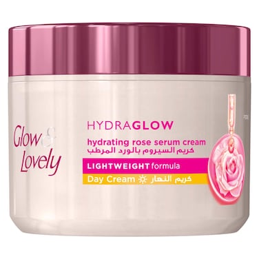 الكريم النهاري  هيدراغلو،  كريم سيروم مزوّد بالورد لترطيب البشرة خفيف الوزن، ٧٢ ساعة من الترطيب، ٥٠ غ