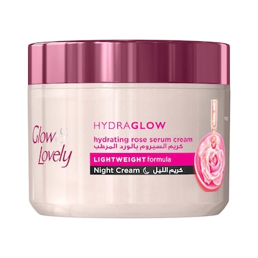 الكريم الليلي  هيدراغلو،  كريم سيروم مزوّد بالورد لترطيب البشرة خفيف الوزن، ٧٢ ساعة من الترطيب  ٥٠ غ