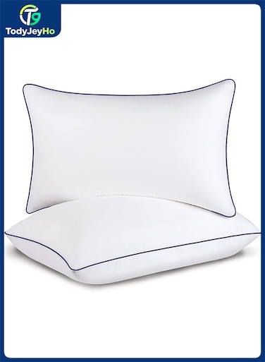 Bed Pillows for Sleeping-2 Pack King Size Set of 2 Pillow for Side Back and Stomach Sleepers&iuml;&frac14;&OElig; Down Alternative Filling Luxury Soft Quality with Premium Plush Pillows(King, White)